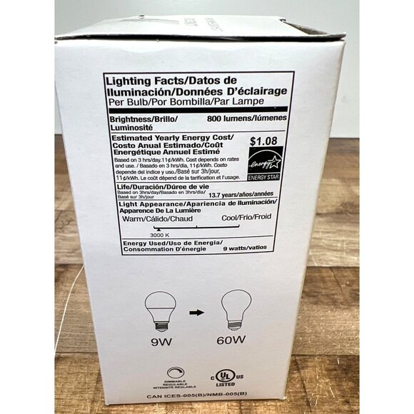 Longstar 9W LED Light Bulb Warm White 3000K 800 Lumens Energy Efficient Dimmable - Picture 2 of 2